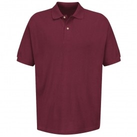 Red Kap™ Men's Short Sleeve Basic Pique Polo w/No Pocket - Burgundy Red