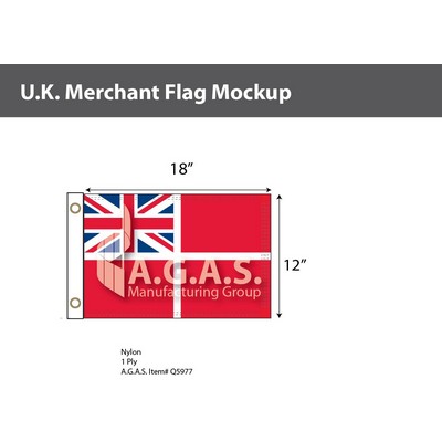 U.K. Merchant Flags 12x18 inch