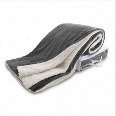 Oversized Micro Mink Sherpa Blanket - Gray