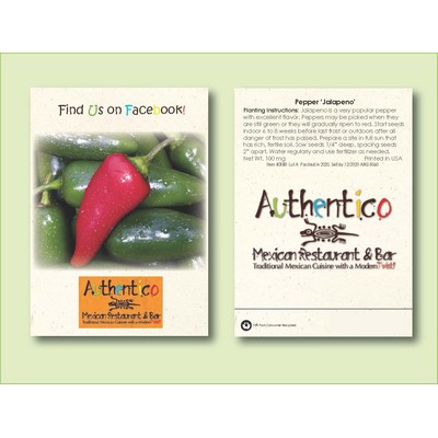 Jalapeno Pepper Seed Packet (3.25" x 4.5")