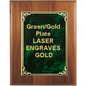 Cherry Plaque 8" x 10" - Green/Gold 5-7/8" x 7-7/8" Hi-Relief Plate