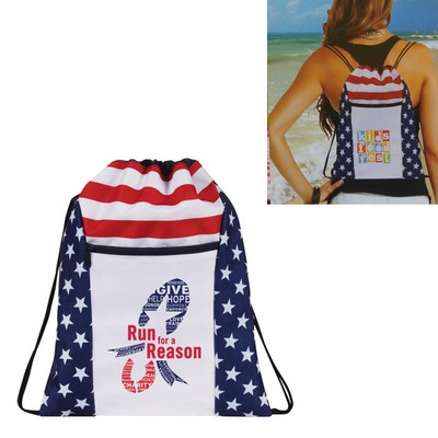 Patriotic Drawstring Backpack