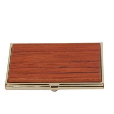 Brass Business Card Case with Walnut Lid