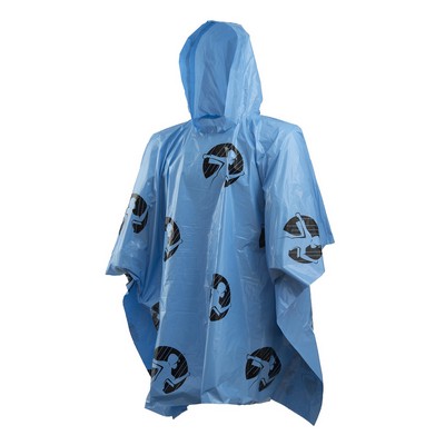 Rain Poncho Lightweight Light Blue