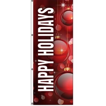 Free Flying Holiday Flag (Red Happy Holidays)