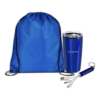 Power Bank, Tumbler & Drawstring Bag Set