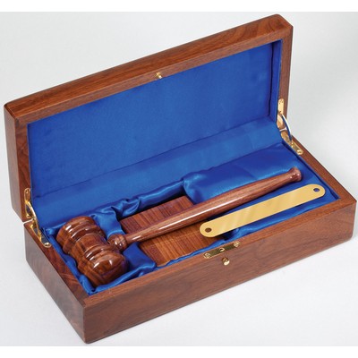 10" Walnut Finish Gavel in Box