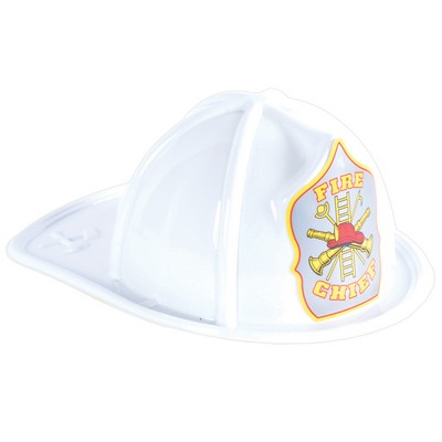 White Plastic Fire Chief Hats (CLEARANCE)