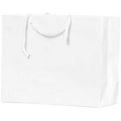 Gloss Laminated White Vegas Eurotote (9"x3½"x7")