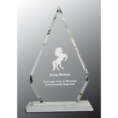 10 3/4" Crystal Diamond Award on Clear Pedestal Base