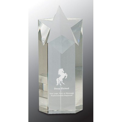 10" Clear Crystal Star Column Award