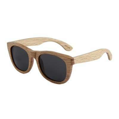 Beech Wood Sunglasses - Smoke Polarized Lenses - Beech Wood Frames