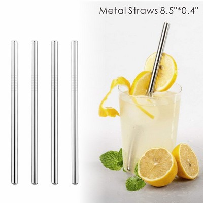 0.40 Inch Wide Straight Metal Straws