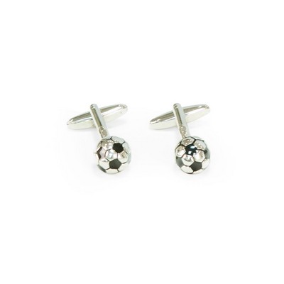 Rhodium Plated Cufflinks Soccer Ball