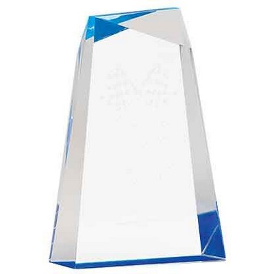 Blue Acrylic Facet Wedge Award, 8"H