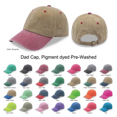 Garment Washed Relaxed Golf Pigment Dyed 6 Panels Dad Cap