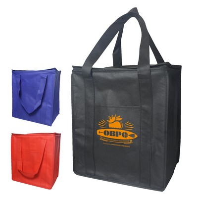 Cooler Tote Shopping Bag Non-Woven with Zipper