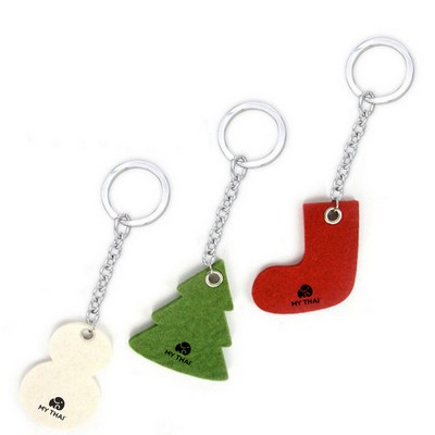 Christmas Tree/Socks/Snowman Shaped Felt Key Chain