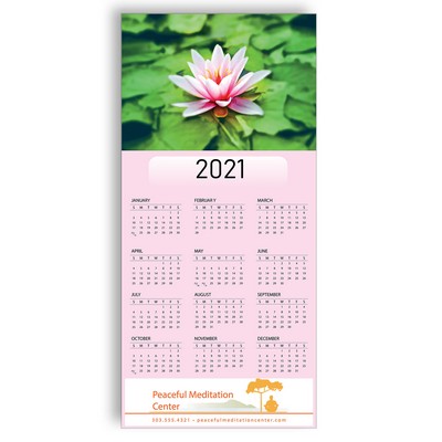 Z-Fold Personalized Greeting Calendar - Lotus Flower