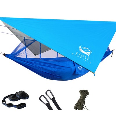 Camping Hammock w/Mosquito Net and Rain Fly Tarp (one Set)