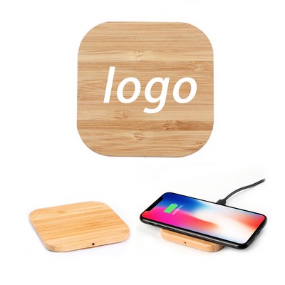 Square Bamboo Wireless Charger-10W