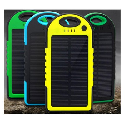 Emergency 5000mAh Waterproof Solar Power Bank w/Silicon Case