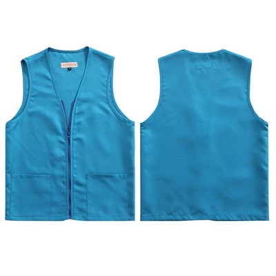 V Neckline Zipper Advertising Vest