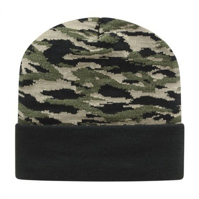 Cap America® USA Made Vintage Tiger Camo Knit Cap