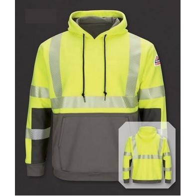 Hi-Visibility Color Block Pullover Fleece Sweatshirt w/Waffle Lining