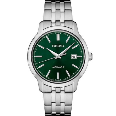 Seiko Essentials Stainless Steel Automatic Watch w/Green Dial