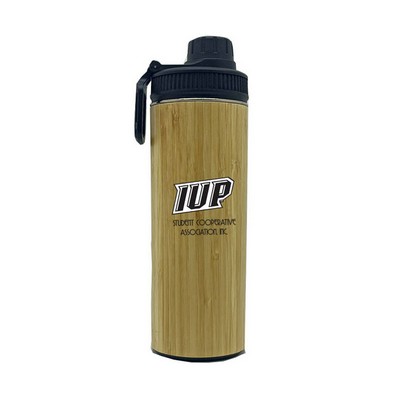 17oz Stainless Steel Bamboo Insulated Bottle