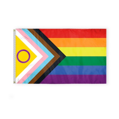 3 ' x 5 ' 1ply Polyester Intersex Progressive Pride Flag