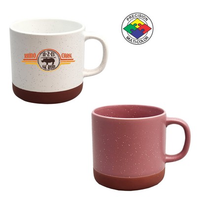 13 Oz. Satin Mauve Speckled Vintage Phoenix Mug w/Terra Cotta Base - Precision Spot Color