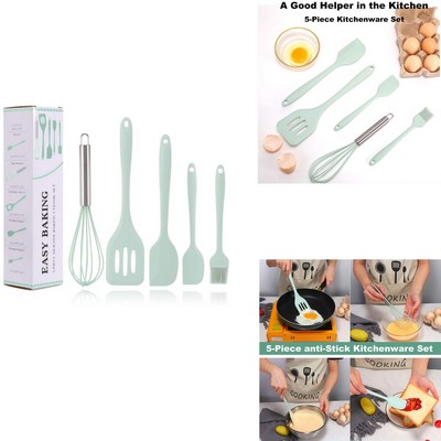 5 Pcs Non-Stick Silicone Kitchen Cookware Set