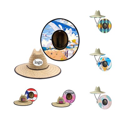 Pierside Lifeguard Beach Sun Straw Hat