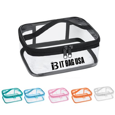 PVC Clear Makeup Bags with Zipper and Handle Waterproof