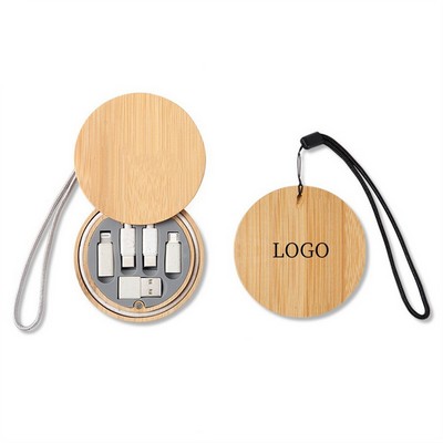 6 in 1 Multifunctional Charge Cable Bamboo Box Charger