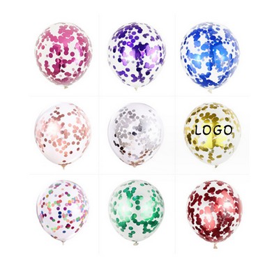 12" Clear Latex Sequin Balloons