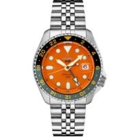 Seiko 5 Sports Automatic Watch w/GMT Orange Dial