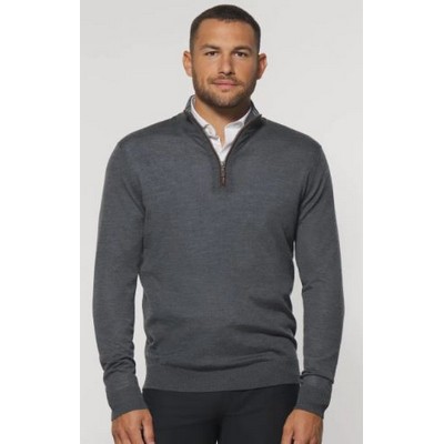 Johnnie-O® Men's "Baron" Merino Wool ¼ Zip Sweater