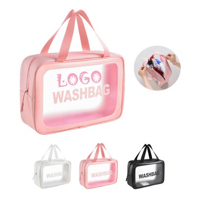 Waterproof Travel Clear Matte Pvc Toiletry Cosmetic Bag