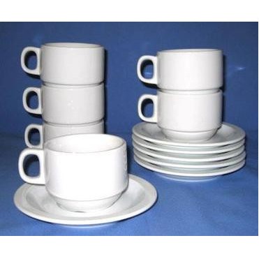 3.5 Oz. Stackable Espresso Cup & Saucer