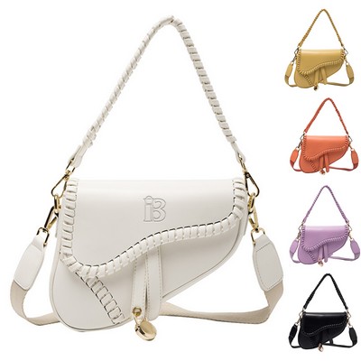 PU Mini Saddle Shoulder Tote Bags for Women