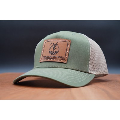 Richardson 112FP Five Panel Trucker Hat with Leather Patch