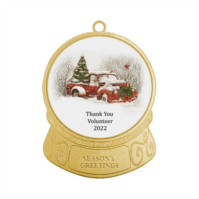 Gold Snow Globe Ornament