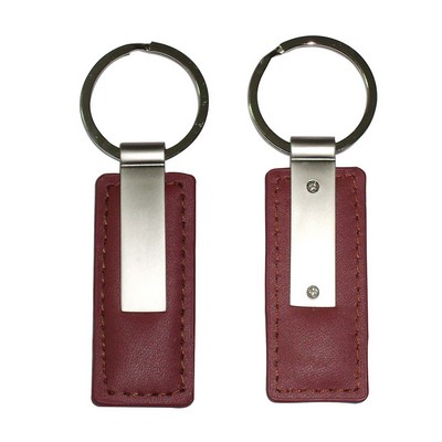 Rectangle leatherette key tag