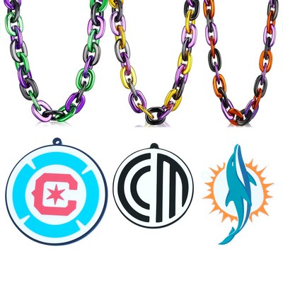 Customizable Eva Team Fan Chain Necklace in Various Colors