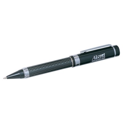 Black Roller Ball Pen w/Carbon Fiber Barrel