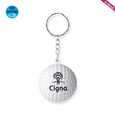 1.6" Diameter Golf Ball Shape Stress Reliever Key Chain