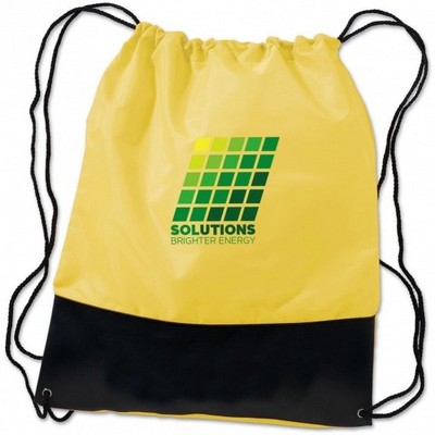 Two Tone Polyester Drawstring Backpack